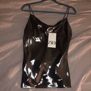 ZARA metallic grey tank